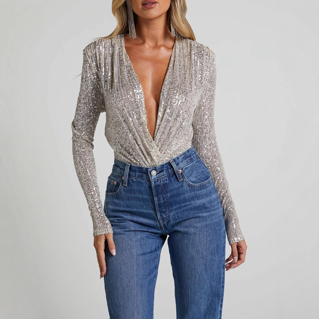 Elyra | Glitzernder Party-Bodysuit