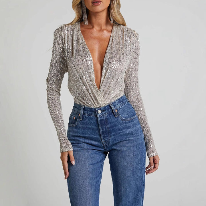 Elyra | Glitzernder Party-Bodysuit