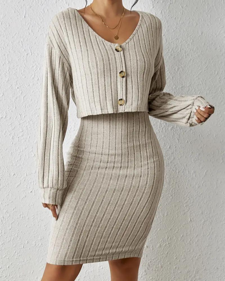Kivela | Strick Kleid & Cardigan Set