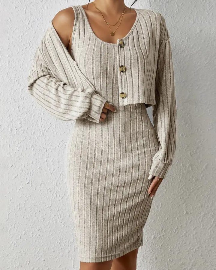 Kivela | Strick Kleid & Cardigan Set