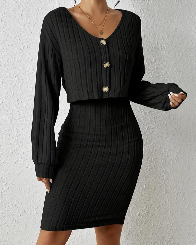 Kivela | Strick Kleid & Cardigan Set