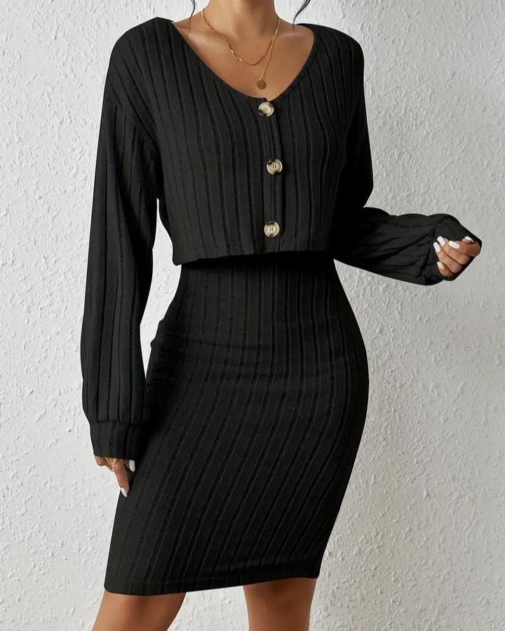 Kivela | Strick Kleid & Cardigan Set