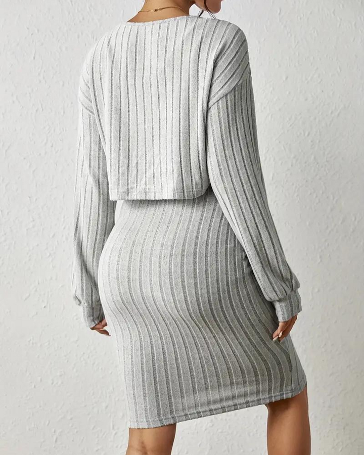 Kivela | Strick Kleid & Cardigan Set