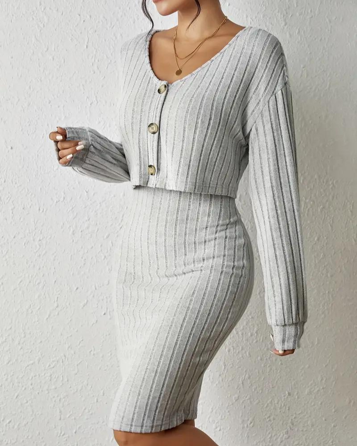 Kivela | Strick Kleid & Cardigan Set