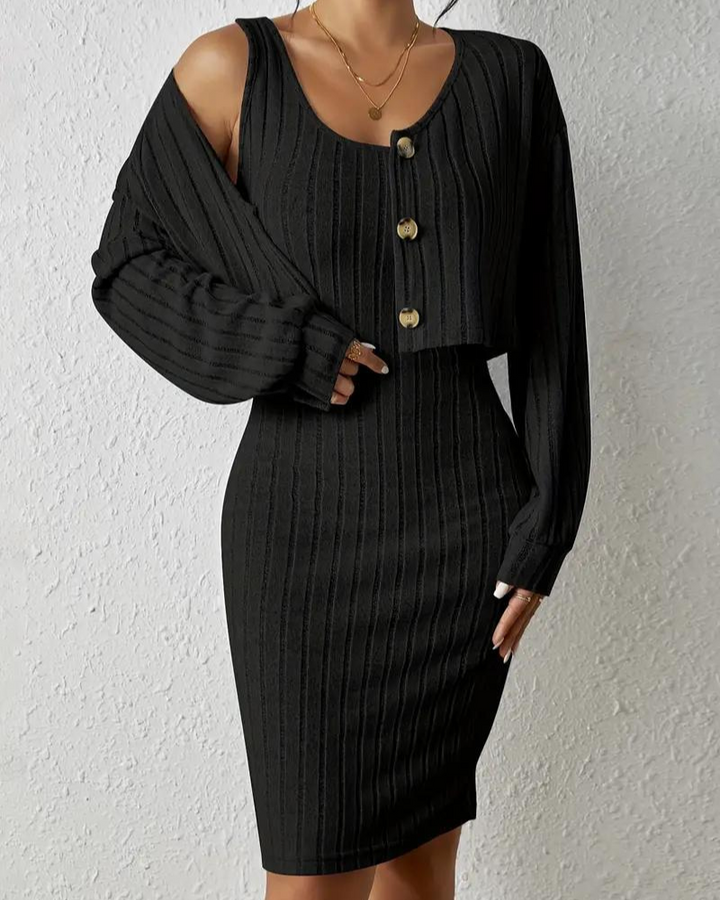 Kivela | Strick Kleid & Cardigan Set