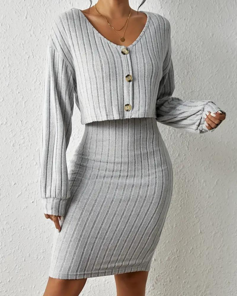 Kivela | Strick Kleid & Cardigan Set