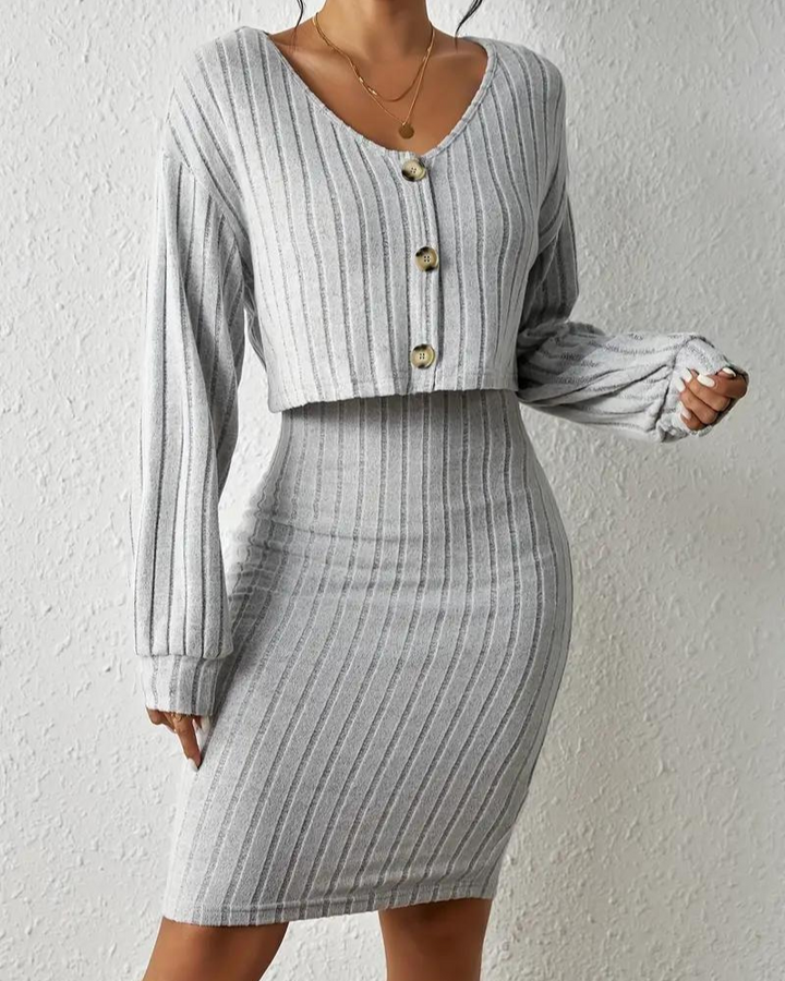 Kivela | Strick Kleid & Cardigan Set
