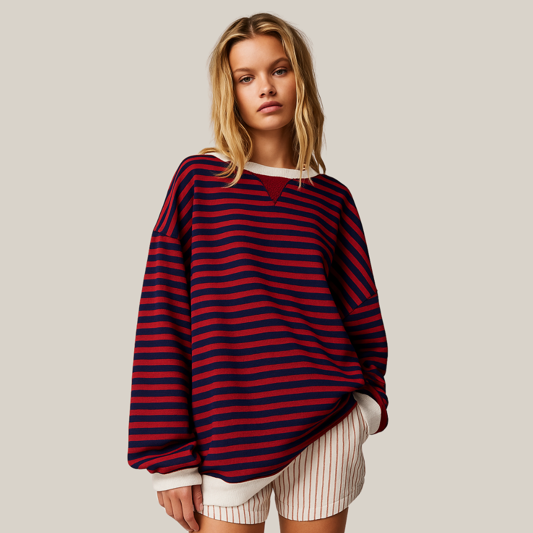 Preslea | Gestreifter Oversize-Strickpullover