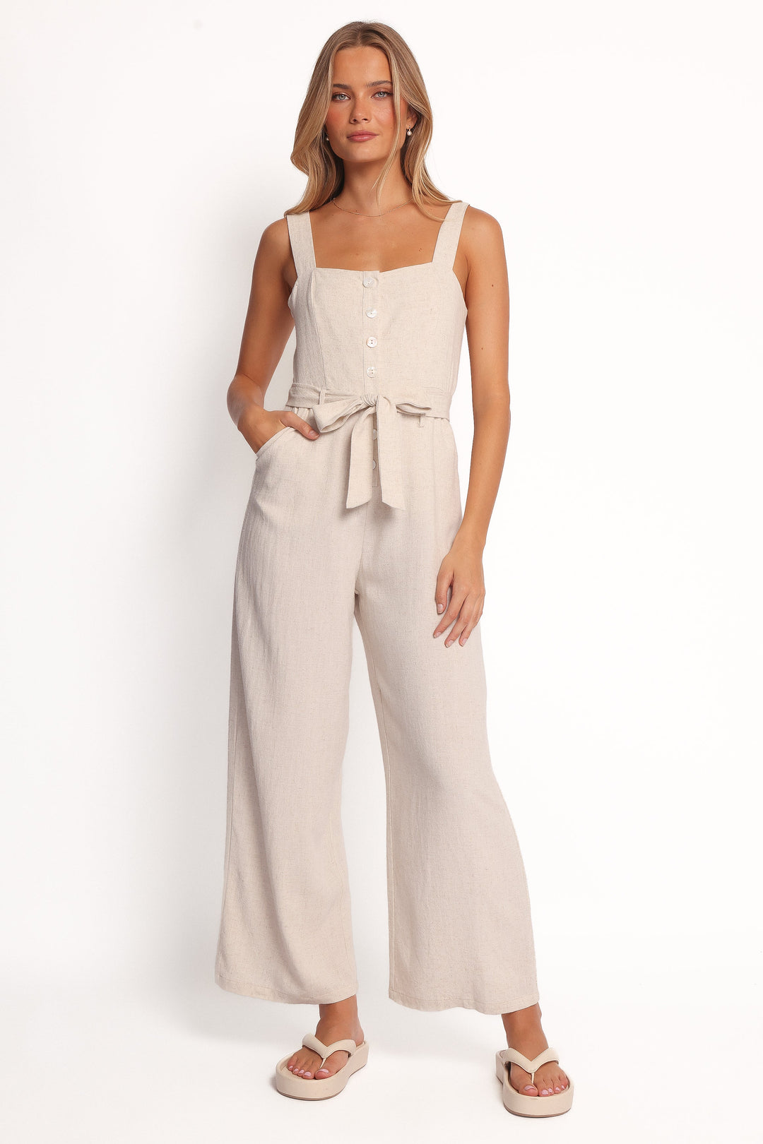 Jeralee | Eleganter Leinen-Jumpsuit
