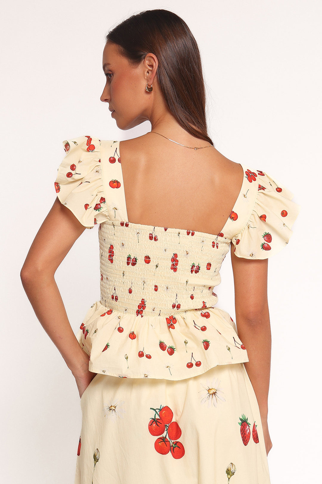 Fabienne | Smocked Rüschentop Gelb