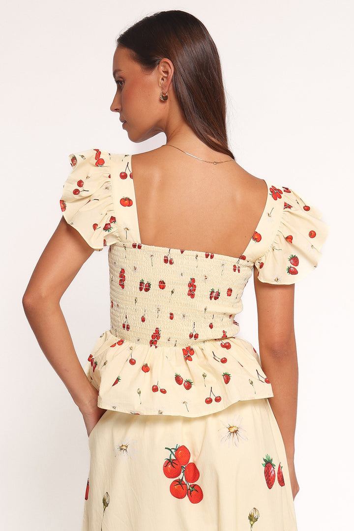 Fabienne | Smocked Rüschentop Gelb