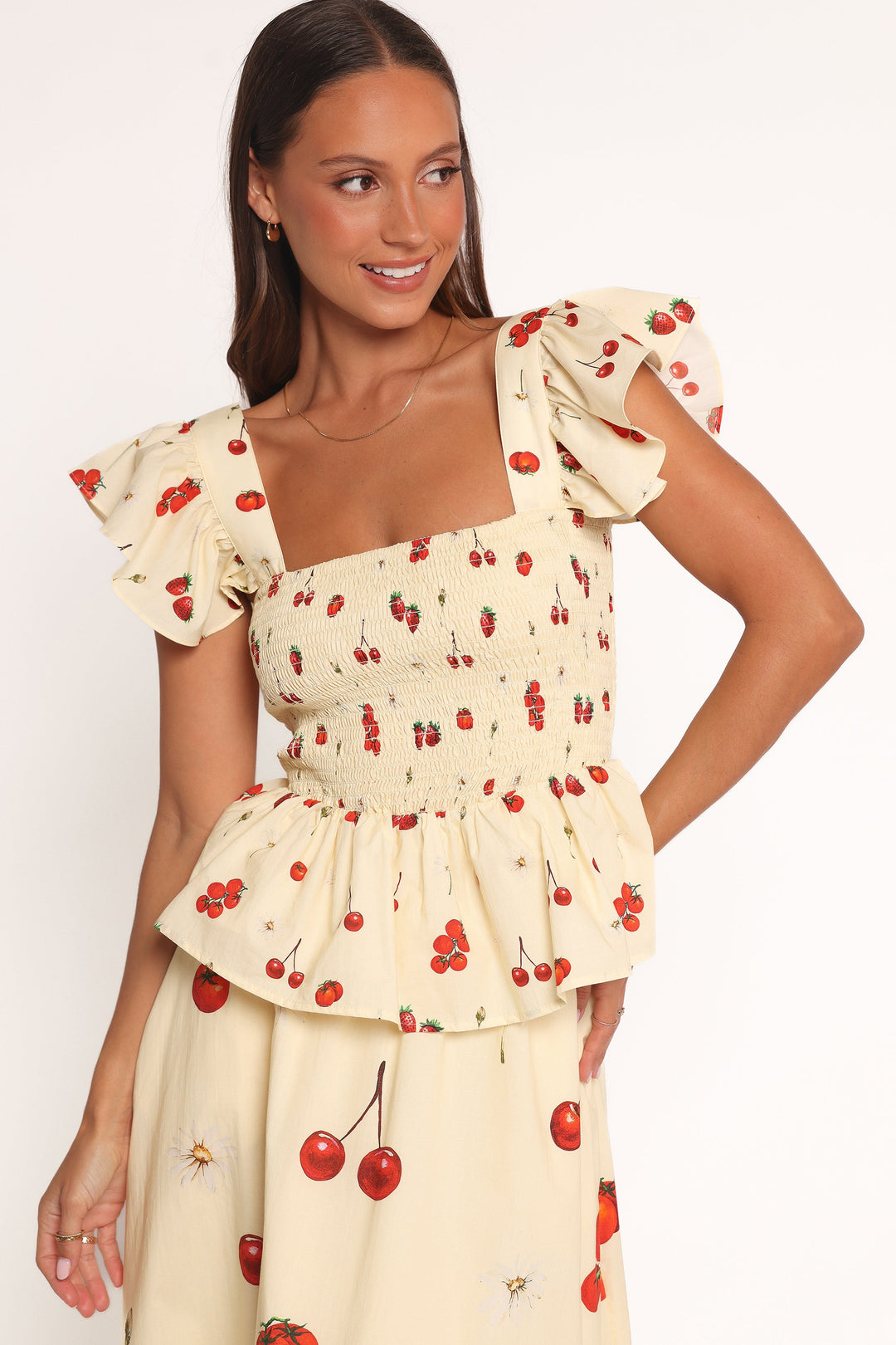 Fabienne | Smocked Rüschentop Gelb
