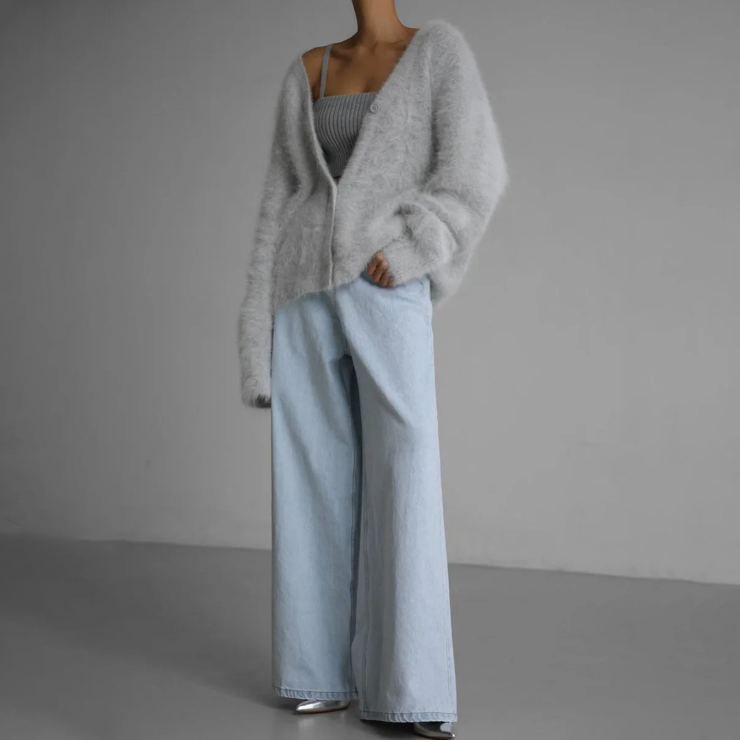 Berendina | Lockere Kaschmir-Strickjacke für Frauen