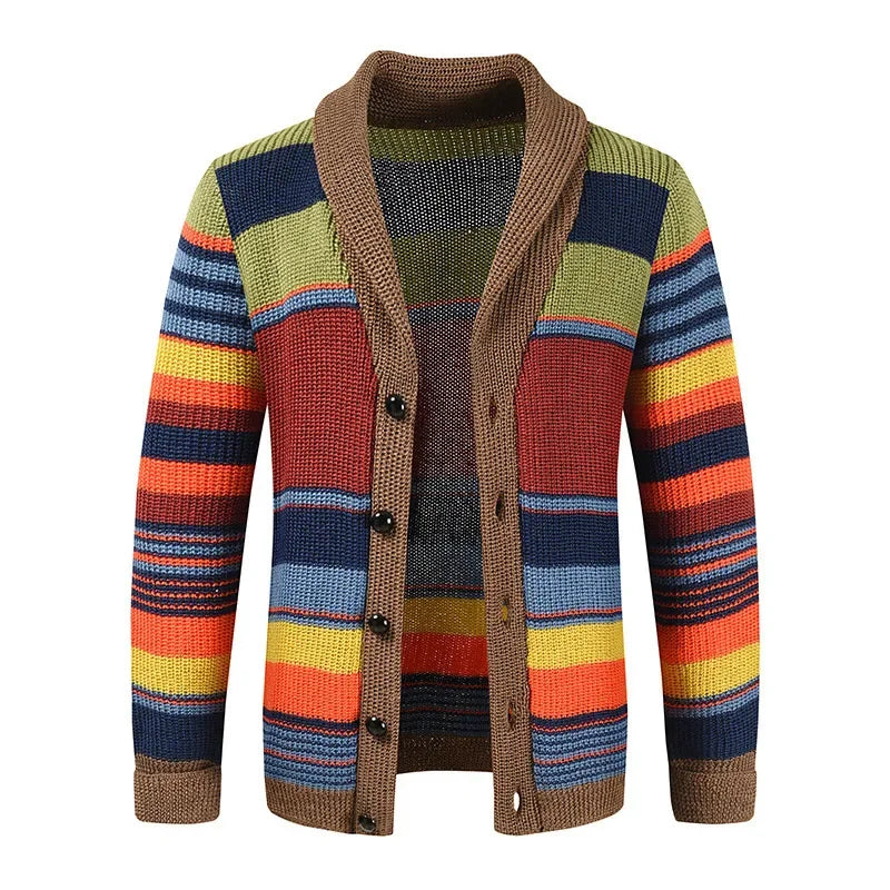 Caelum | Gestreifter Herren-Retro-Pullover