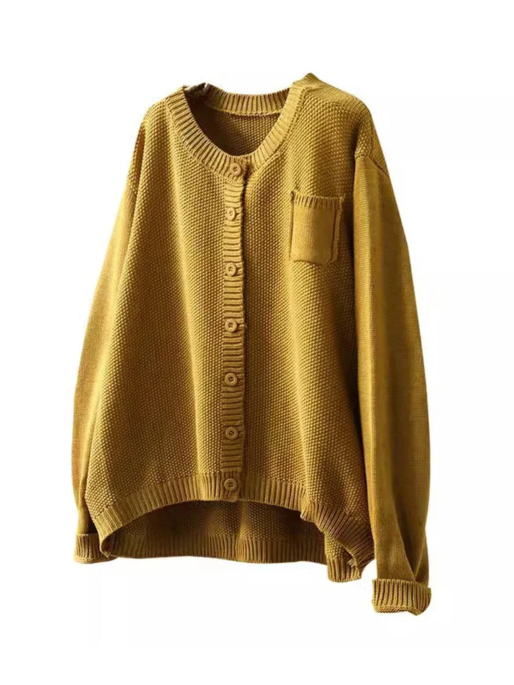 Allia | Einfarbiger Cardigan-Pullover