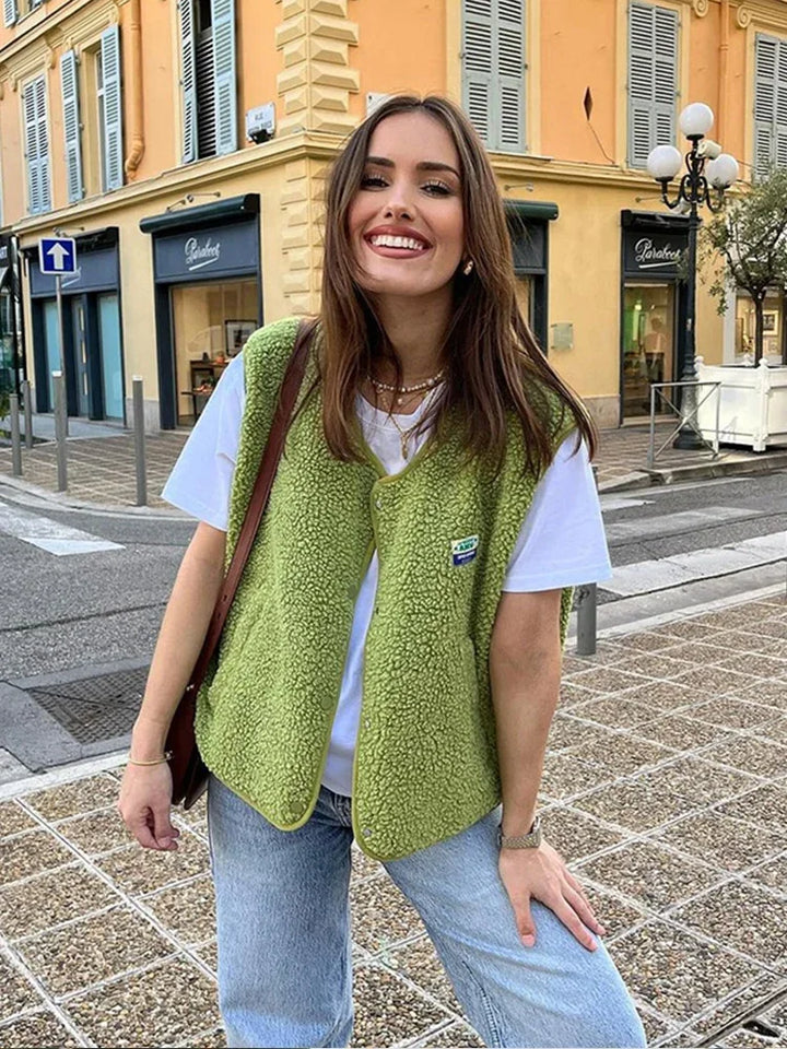 Aisa | Fleece Weste Damen Oversize