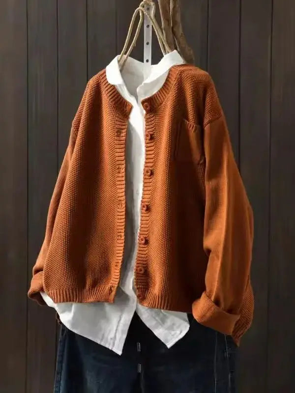 Allia | Einfarbiger Cardigan-Pullover