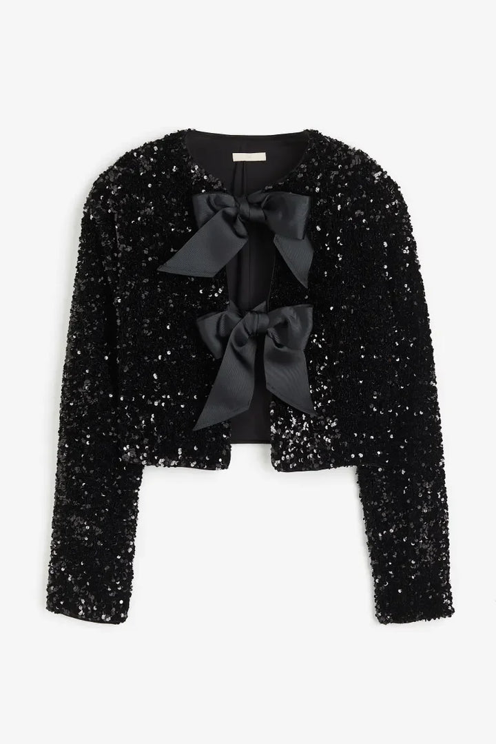 Alfonsine | Paillettenbluse mit Schleife