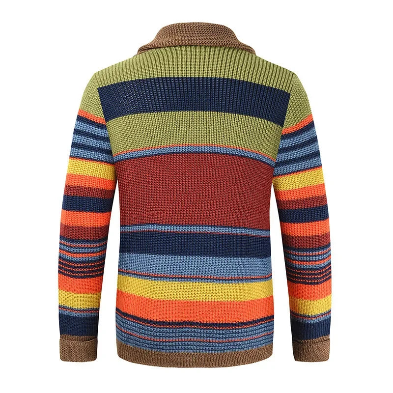 Caelum | Gestreifter Herren-Retro-Pullover