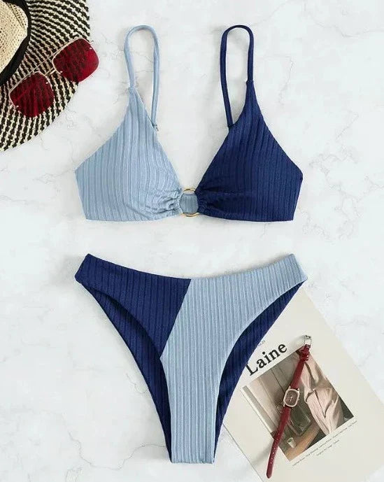 Aurelia | Zweifarbiger High-Waist-Bikini