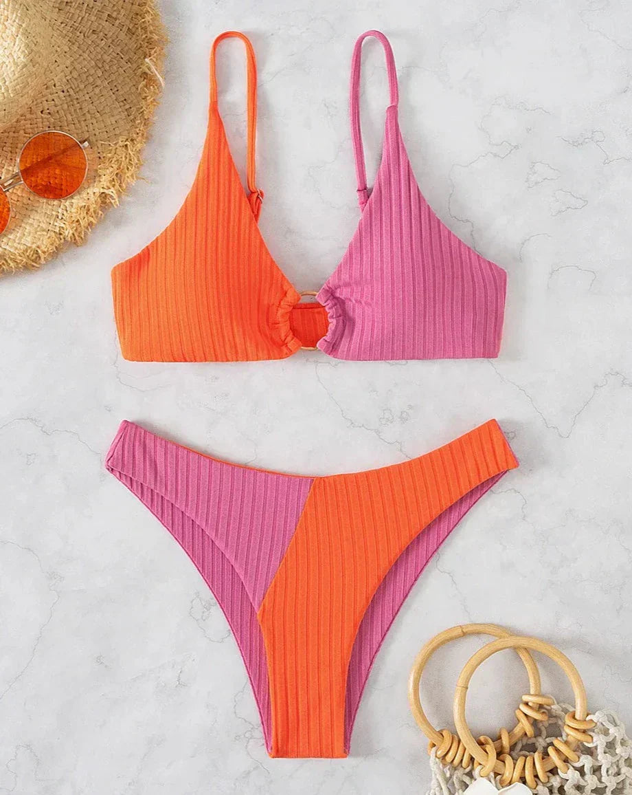 Aurelia | Zweifarbiger High-Waist-Bikini