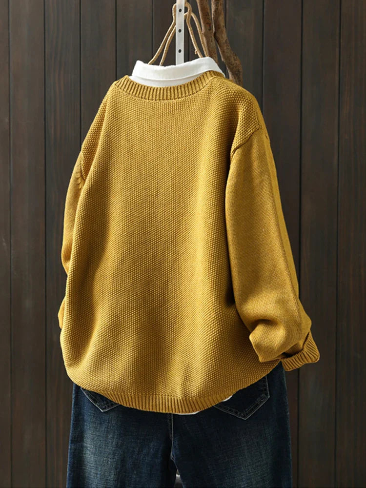 Allia | Einfarbiger Cardigan-Pullover