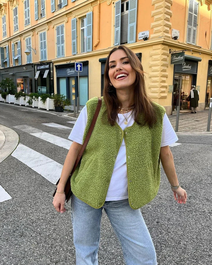 Aisa | Fleece Weste Damen Oversize