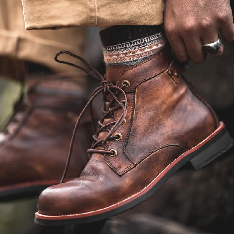 Gehrig | Retro Herrenstiefel mit Spitze