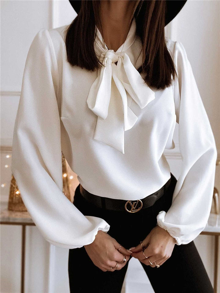 Vilhelmina | Elegante Schleifen-Winterbluse für Frauen