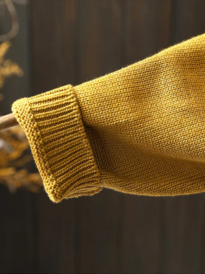Allia | Einfarbiger Cardigan-Pullover