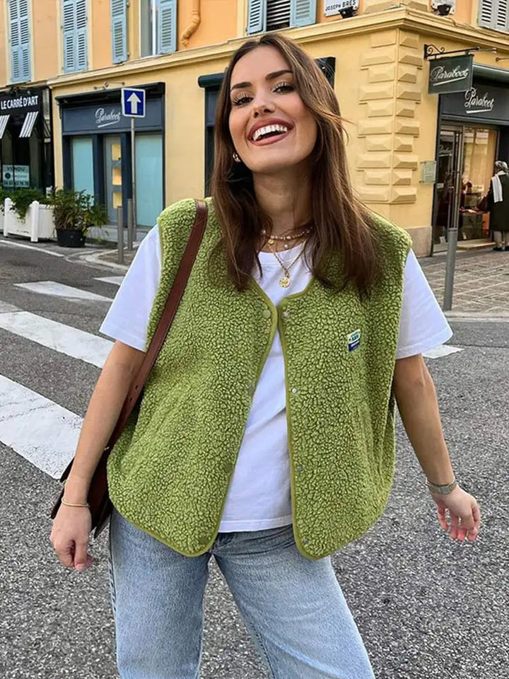 Aisa | Fleece Weste Damen Oversize