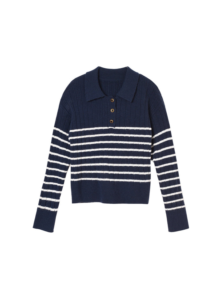 Zuzana | Gestreiftes Polo Stricktop