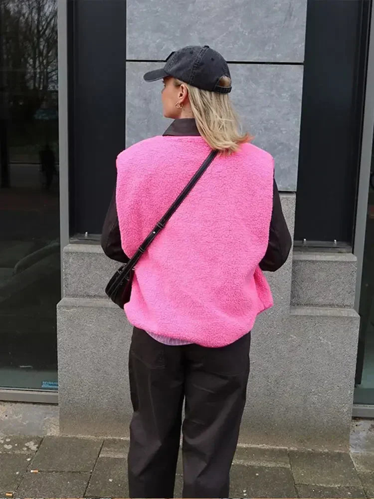 Aisa | Fleece Weste Damen Oversize