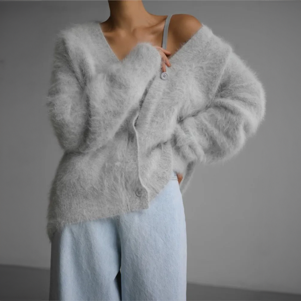Berendina | Lockere Kaschmir-Strickjacke für Frauen