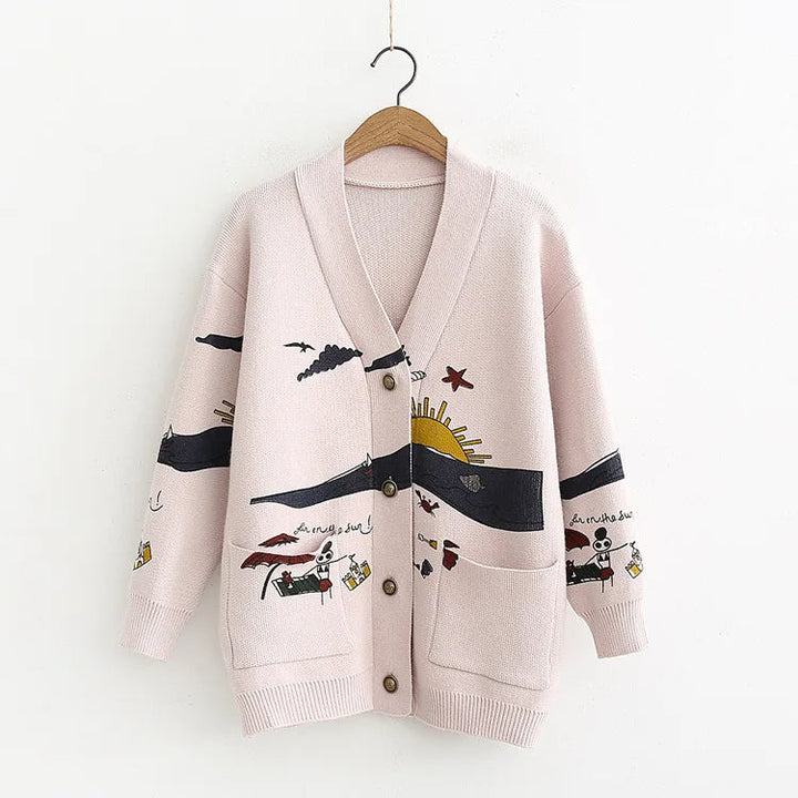 Jerica | Strickjacke mit verspieltem Aufdruck