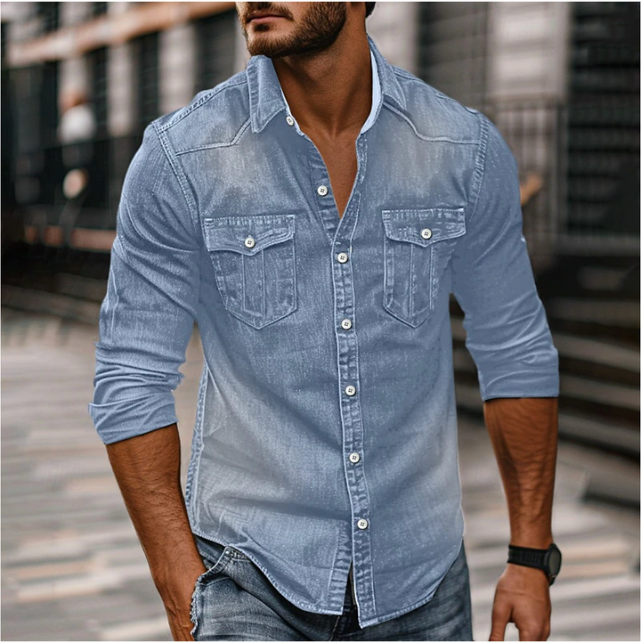 Marvin | Herren Jeanshemd mit Knöpfen