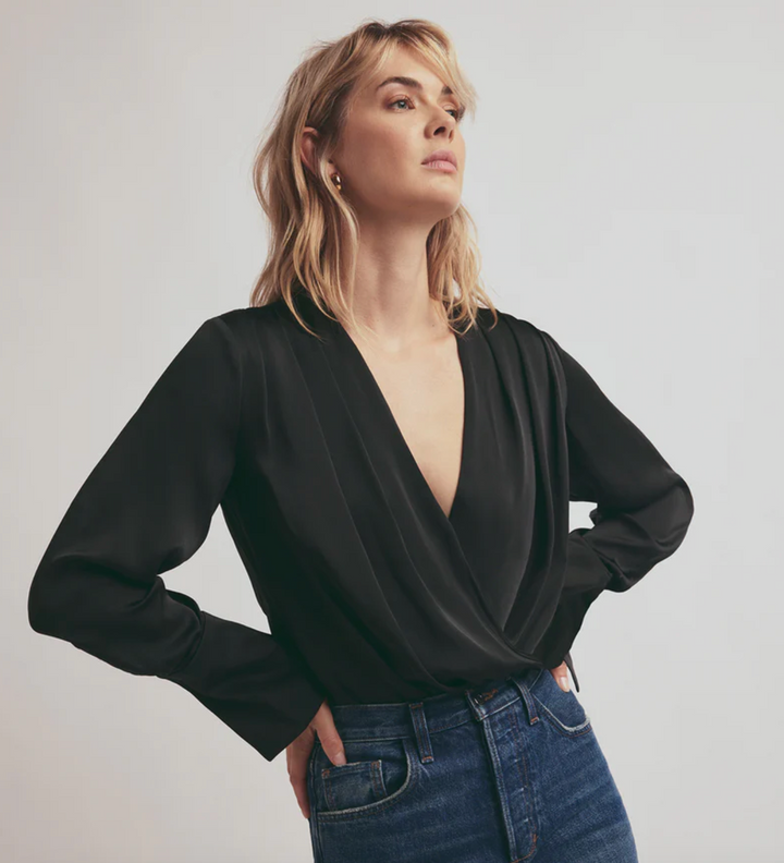 Fiorenza | Satin Bluse mit Falten
