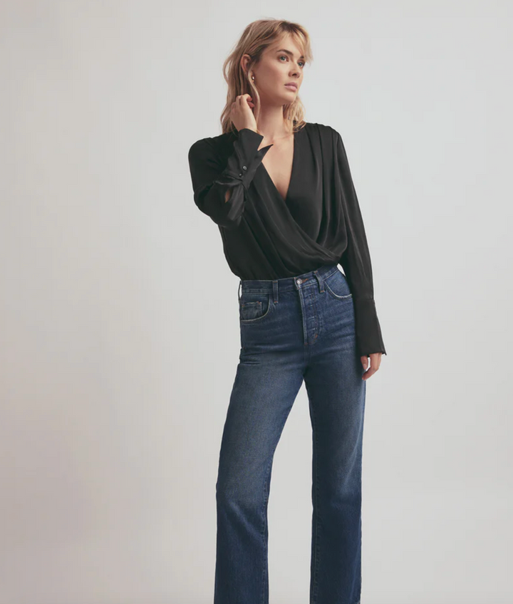 Fiorenza | Satin Bluse mit Falten