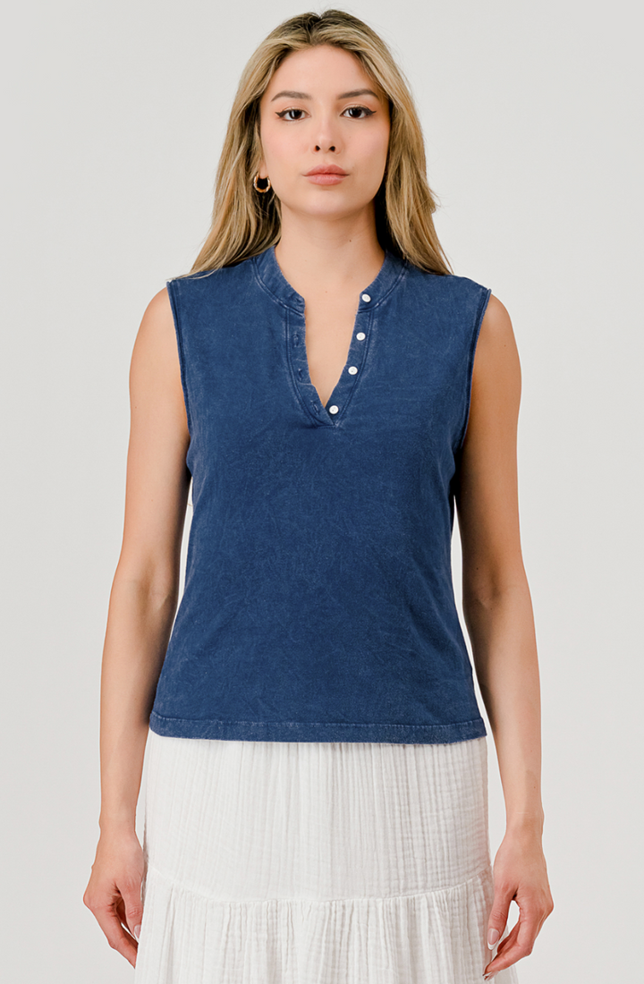 Nyssa | Ärmelloses Henley Top
