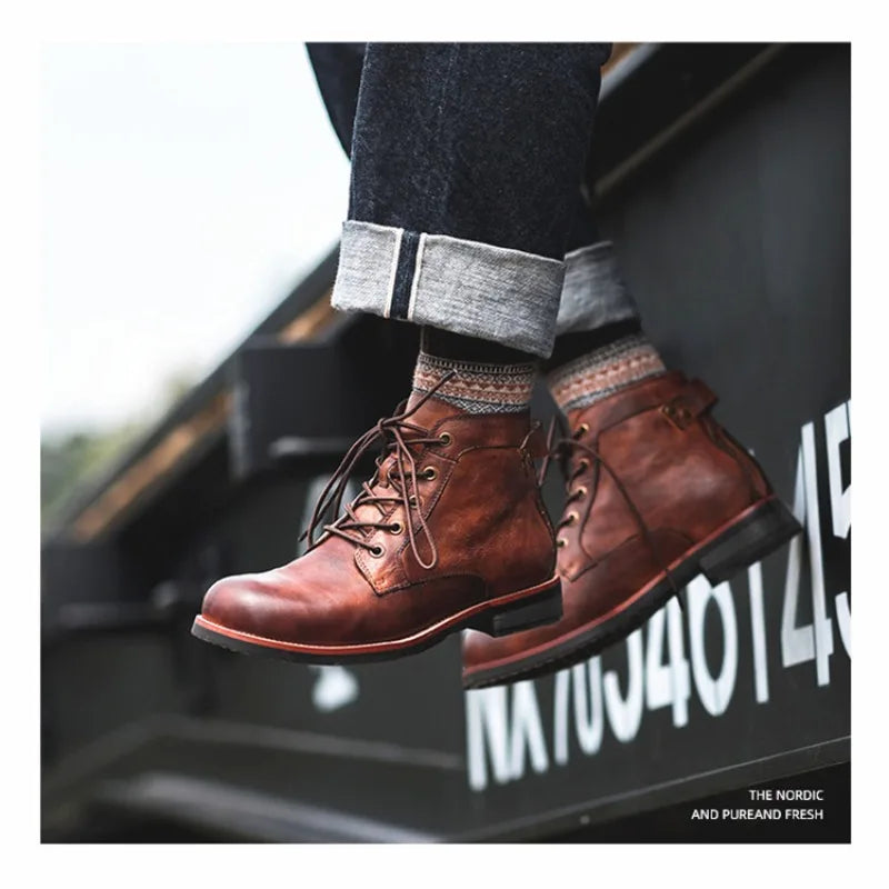 Gehrig | Retro Herrenstiefel mit Spitze