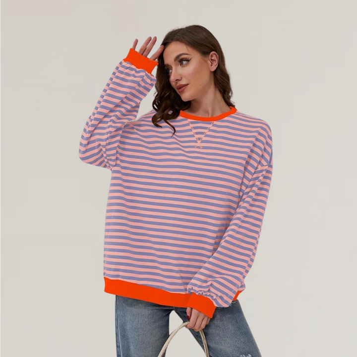 Preslea | Gestreifter Oversize-Strickpullover