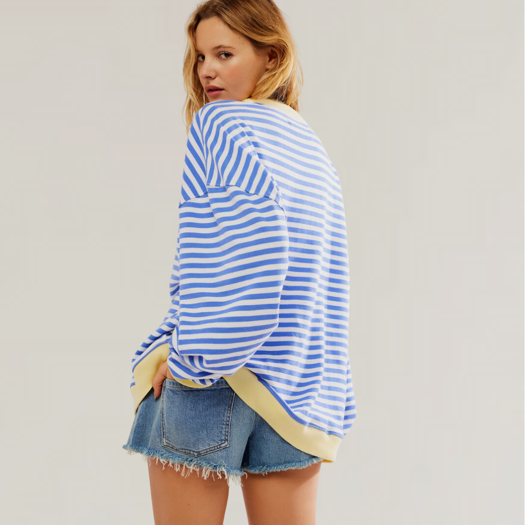 Preslea | Gestreifter Oversize-Strickpullover