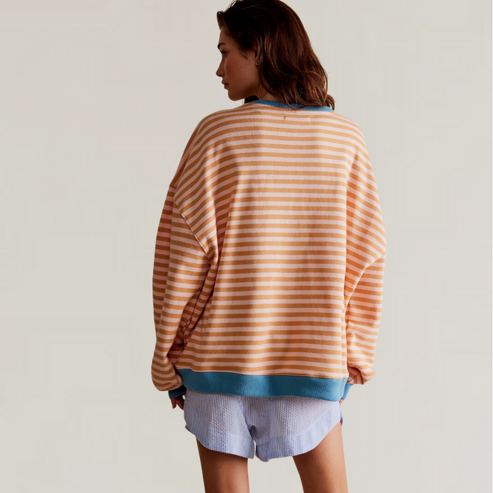 Preslea | Gestreifter Oversize-Strickpullover