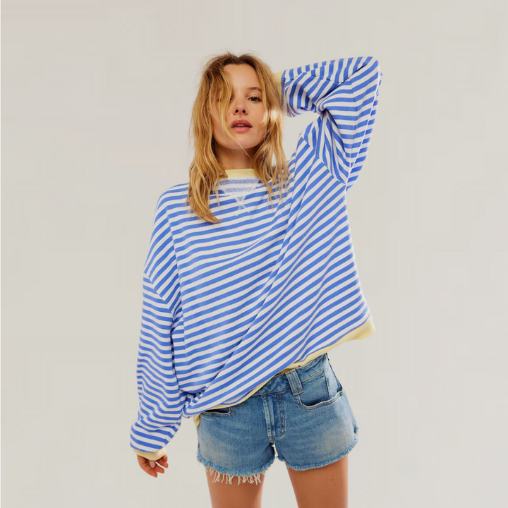 Preslea | Gestreifter Oversize-Strickpullover