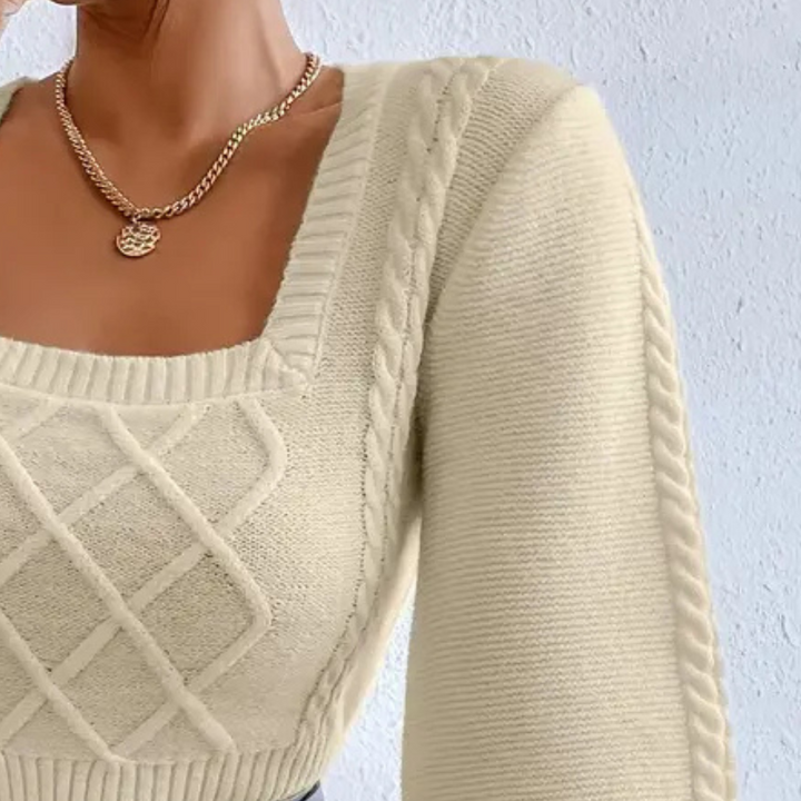 Nolana | Eleganter Strickpullover mit Karreeausschnitt