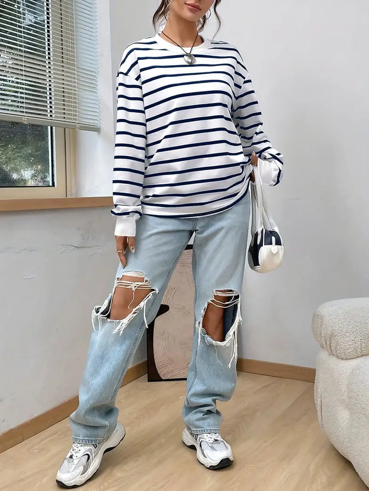 Marife | Gestreifte Damenbluse Langarm