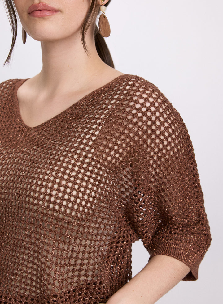 Amisette | Lurex Strickpullover Damen