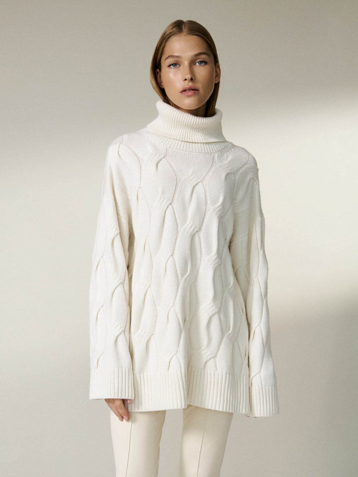 Charilette | Locker gestrickter weißer Pullover für Frauen