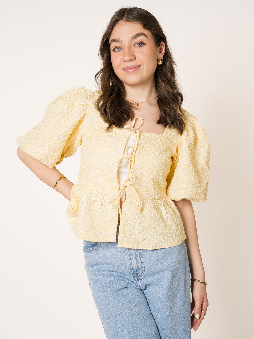 Minka | Elegante 3D-Blumenbluse