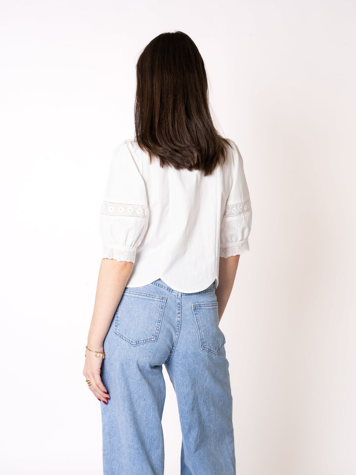 Raylene | Elegante Boho-Bluse Weiß